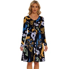 Long Sleeve Dress With Pocket 