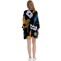 Open Front 3/4 Sleeve Batwing Chiffon Cardigan Kimono 