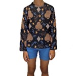 Seamless Pattern Repeat Repetition Kids  Long Sleeve Swimwear