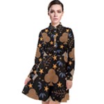 Seamless Pattern Repeat Repetition Long Sleeve Chiffon Shirt Dress