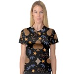 Seamless Pattern Repeat Repetition V-Neck Sport Mesh T-Shirt