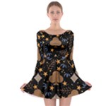 Seamless Pattern Repeat Repetition Long Sleeve Skater Dress