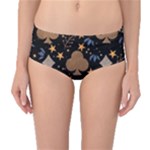 Seamless Pattern Repeat Repetition Mid-Waist Bikini Bottoms