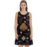 Seamless Pattern Repeat Repetition Round Neck Sleeve Casual Dress With Pockets