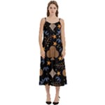 Seamless Pattern Repeat Repetition Casual Spaghetti Strap Midi Dress