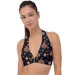 Seamless Pattern Repeat Repetition Halter Plunge Bikini Top