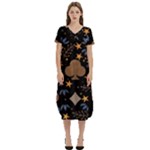 Seamless Pattern Repeat Repetition T-Shirt Midi Dress With Pockets