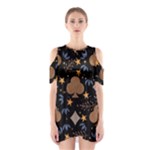 Seamless Pattern Repeat Repetition Shoulder Cutout One Piece Dress