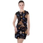 Seamless Pattern Repeat Repetition Drawstring Hooded Dress