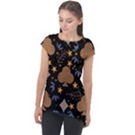 Seamless Pattern Repeat Repetition Cap Sleeve High Low Top