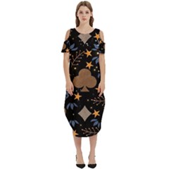 Cold Shoulder Loose Fit Dress With Pockets 