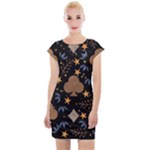 Seamless Pattern Repeat Repetition Cap Sleeve Bodycon Dress