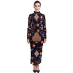 Seamless Pattern Repeat Repetition Turtleneck Maxi Dress