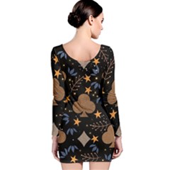Long Sleeve Velvet Bodycon Dress 