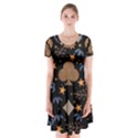 Short Sleeve V-neck Flare Dress 