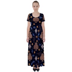 High Waist Short Sleeve Maxi Dress 