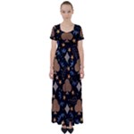 Seamless Pattern Repeat Repetition High Waist Short Sleeve Maxi Dress