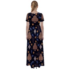 High Waist Short Sleeve Maxi Dress 