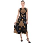 Seamless Pattern Repeat Repetition Midi Tie-Back Chiffon Dress