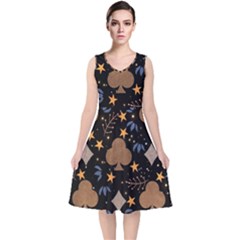 V-Neck Midi Sleeveless Dress  