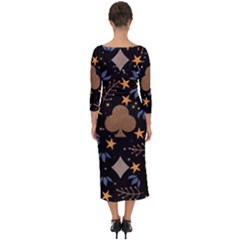 Quarter Sleeve Midi Bodycon Dress 