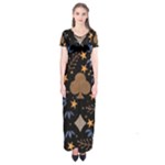 Seamless Pattern Repeat Repetition Short Sleeve Maxi Dress
