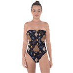 Seamless Pattern Repeat Repetition Tie Back One Piece Swimsuit