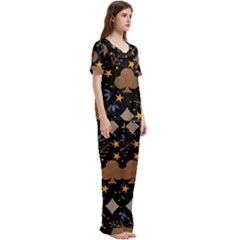 Short Sleeve Satin Pajamas Set With Pockets 