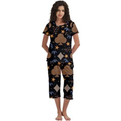 Short Sleeve 3/4 Length Pants Lounge Set 