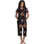 Seamless Pattern Repeat Repetition Short Sleeve 3/4 Length Pants Lounge Set