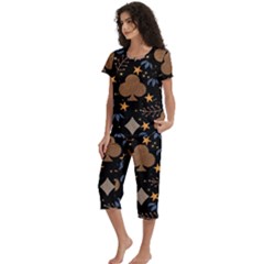 Short Sleeve 3/4 Length Pants Lounge Set 