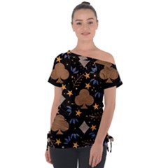 Off Shoulder Tie-Up T-Shirt 