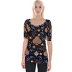Seamless Pattern Repeat Repetition Wide Neckline T-Shirt