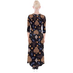 Quarter Sleeve Wrap Maxi Dress 