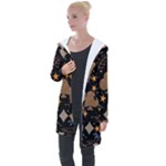 Seamless Pattern Repeat Repetition Longline Hooded Cardigan