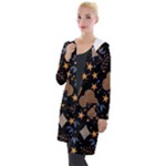 Seamless Pattern Repeat Repetition Hooded Pocket Cardigan