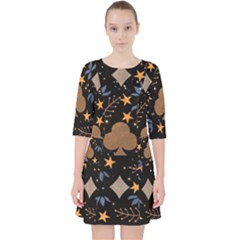 Quarter Sleeve Pocket Dress 
