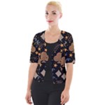Seamless Pattern Repeat Repetition Cropped Button Cardigan