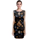 Seamless Pattern Repeat Repetition Sleeveless Velvet Midi Dress