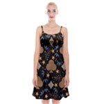 Seamless Pattern Repeat Repetition Spaghetti Strap Velvet Dress