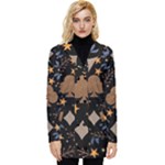 Seamless Pattern Repeat Repetition Button Up Hooded Coat 