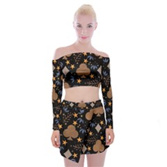 Off Shoulder Top with Mini Skirt Set 