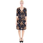 Seamless Pattern Repeat Repetition Wrap Up Cocktail Dress