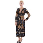 Seamless Pattern Repeat Repetition Velvet Maxi Wrap Dress