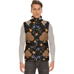 Seamless Pattern Repeat Repetition Men s High Neck Button Up Puffer Vest from ArtsNow.com