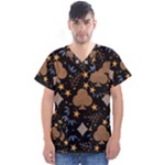 Seamless Pattern Repeat Repetition Men s V-Neck Scrub Top