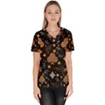 Seamless Pattern Repeat Repetition Women s V-Neck Scrub Top