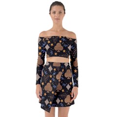 Off Shoulder Top with Skirt Set 