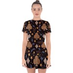 Seamless Pattern Repeat Repetition Drop Hem Mini Chiffon Dress