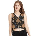 Seamless Pattern Repeat Repetition V-Neck Cropped Tank Top